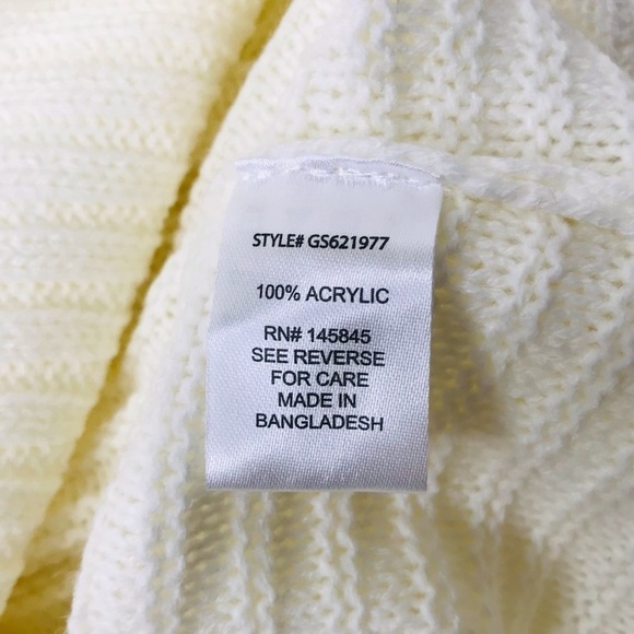 New! Ribbed Knit Boatneck Shoulder Buttons Split Hem Ivory Cream Sweater - Picture 11 of 11